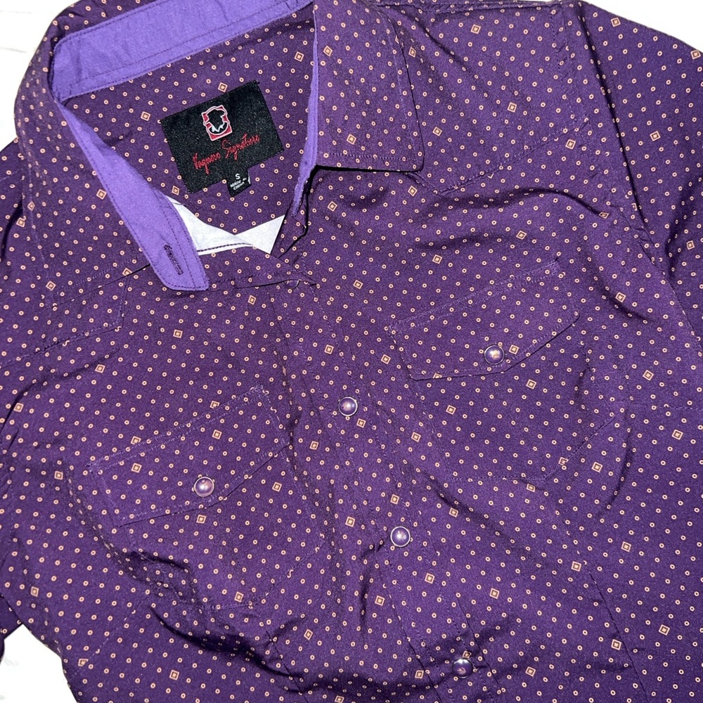 Vaquero Signature Pearl Snap Purple Long Sleeve